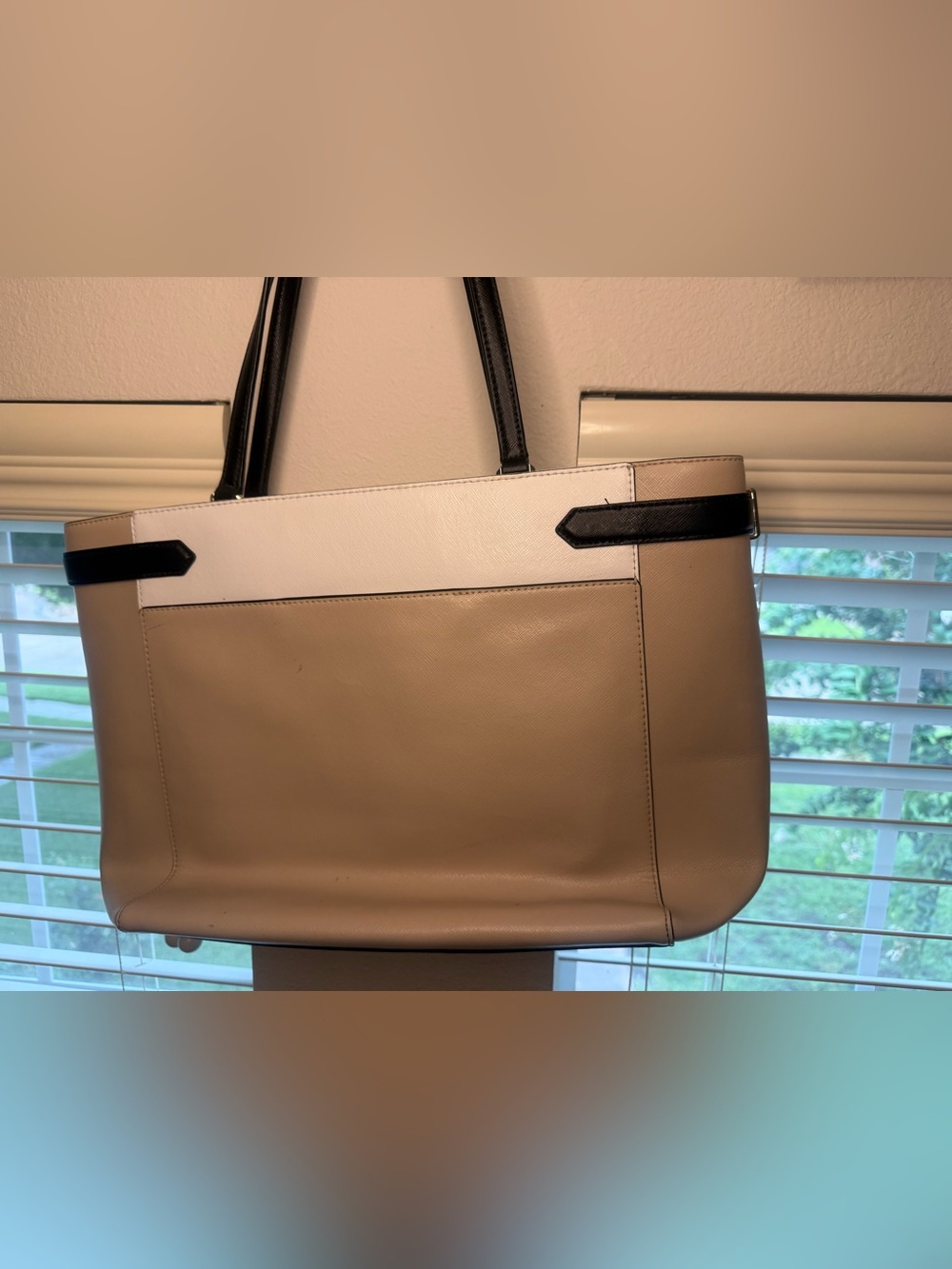 kate spade Beige, White & Black Leather Tote - Picture 6 of 16